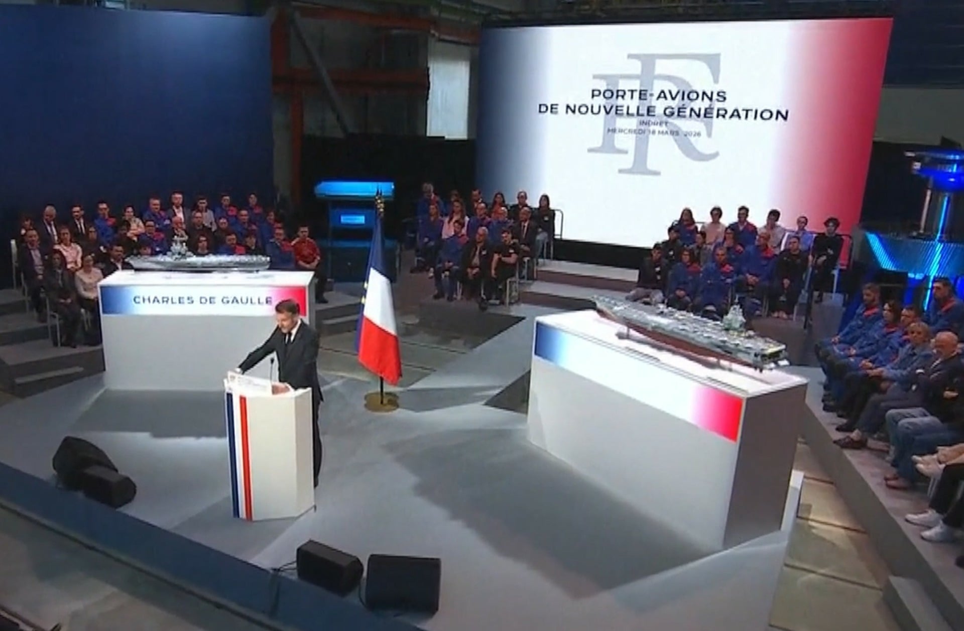 Macron Porte Avion France Libre
