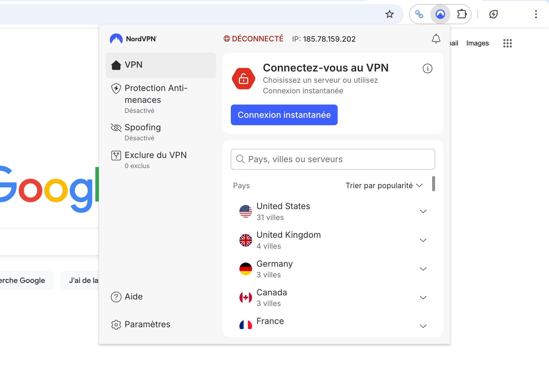 Nordvpn Chrome Extension pour le VPN