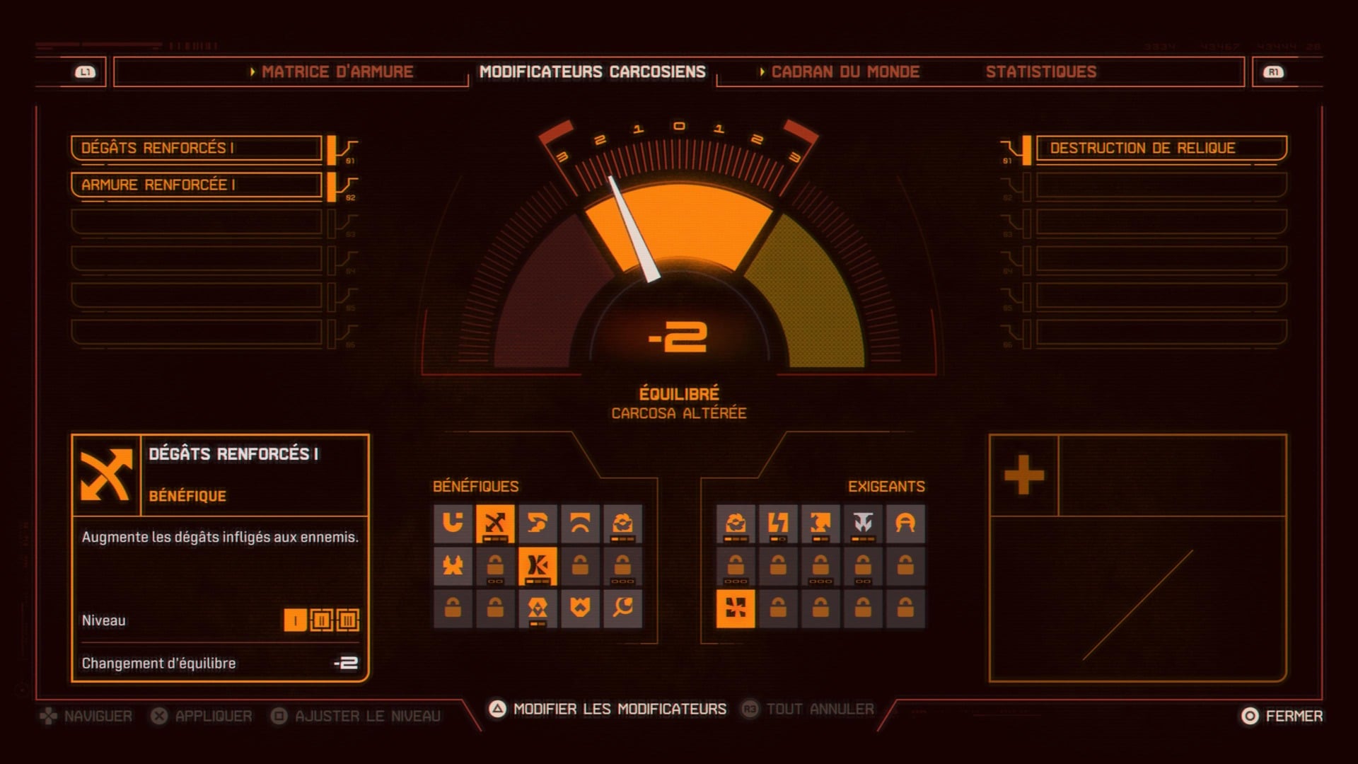 test saros modificateurs