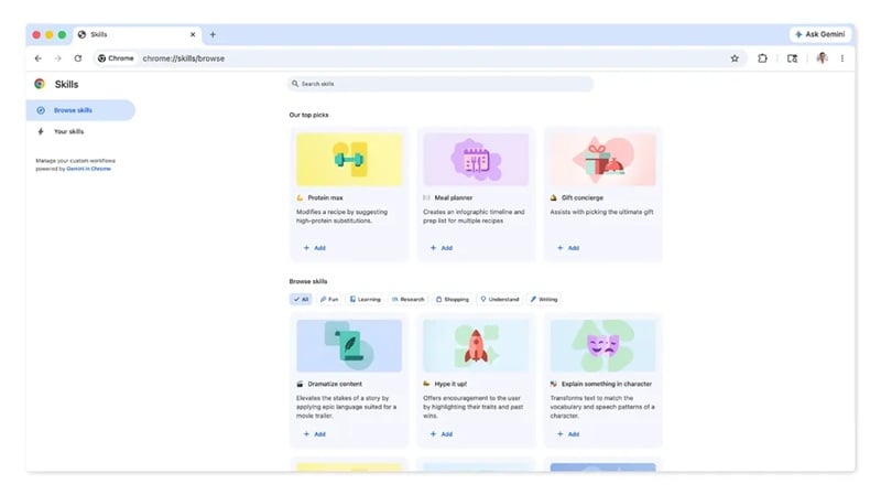 Chrome Skills Library