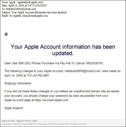 Apple Account Callback Phishing