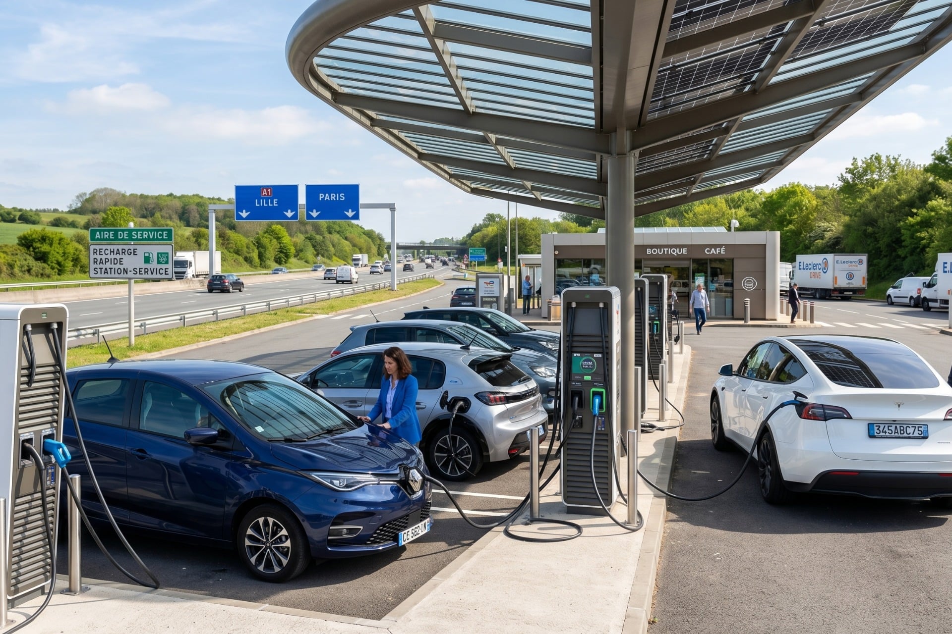 Le gouvernement vise 30 000 points de recharge sur les grands axes d'ici 2035, contre 4 500 aujourd'hui. 22 000 pour les voitures, 8 000 pour les poids lourds, recharge en 20 minutes.
