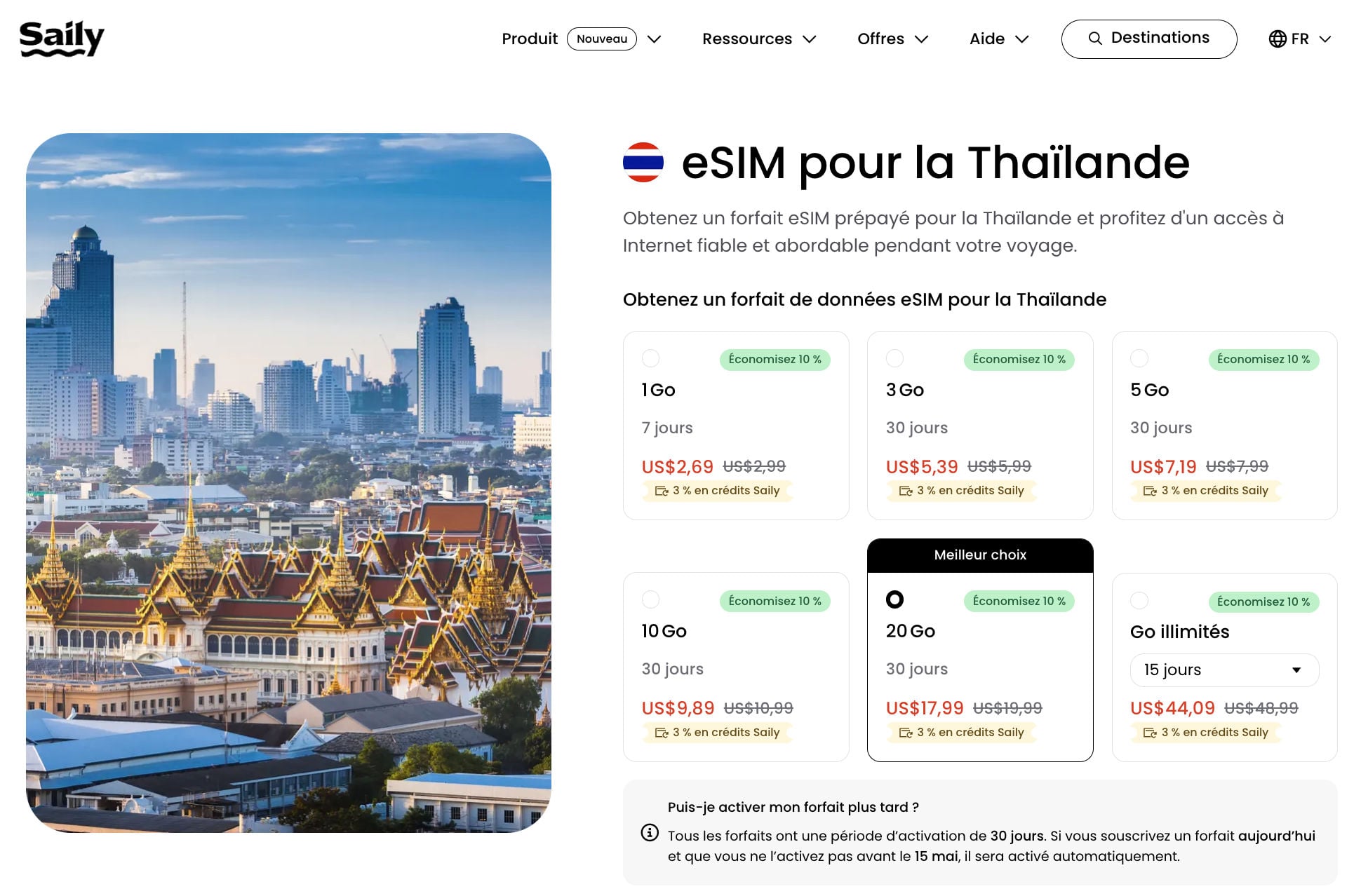 Saily est l'une des meilleures eSIM en Thailande