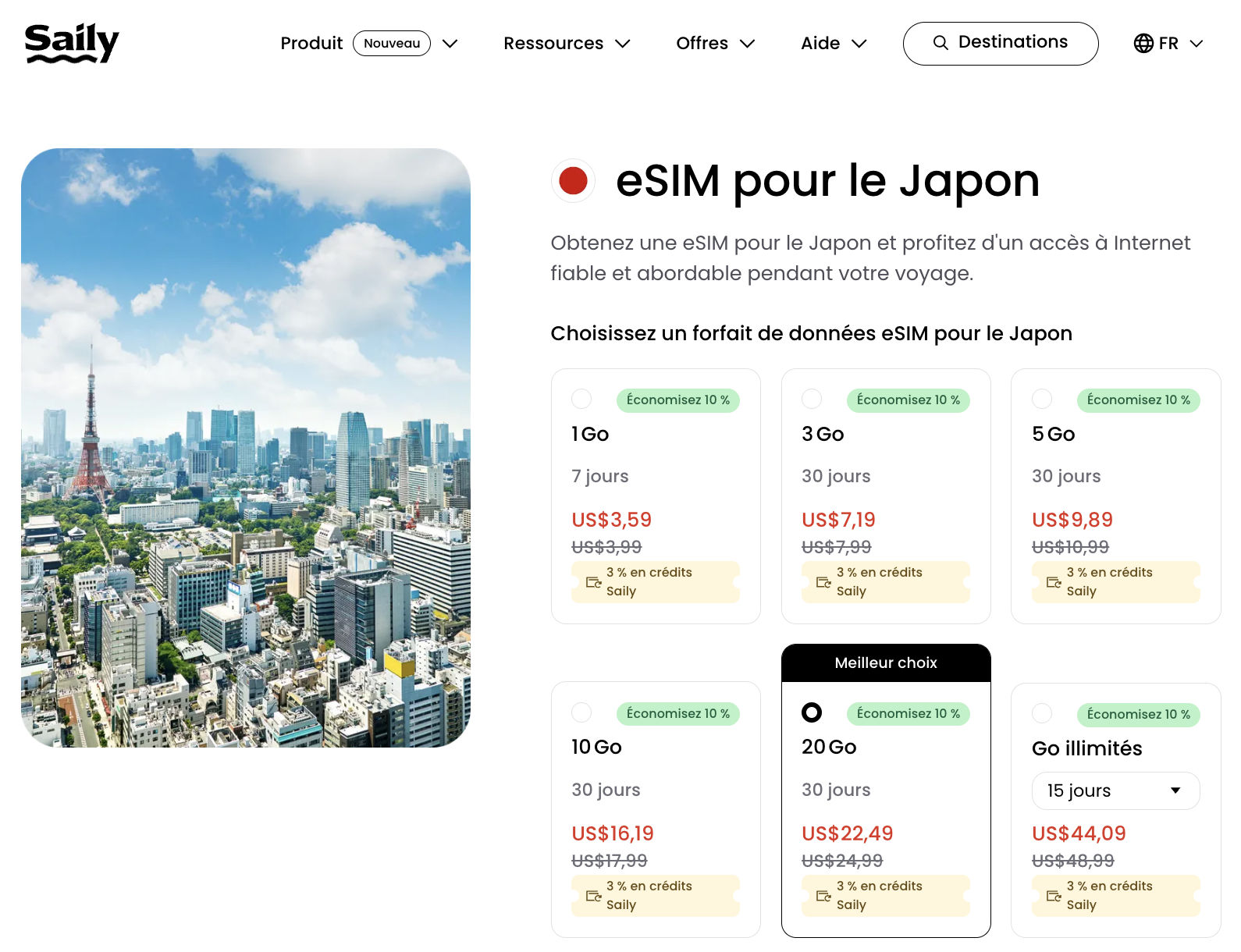 Meilleure eSIM Japon Saily