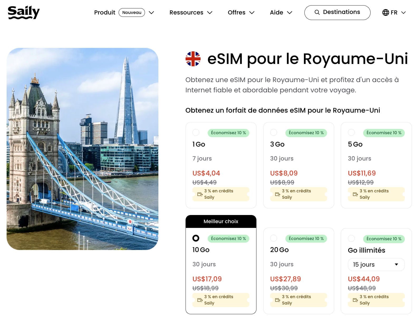 Saily au Royaume Uni est l'une des meilleures eSIM