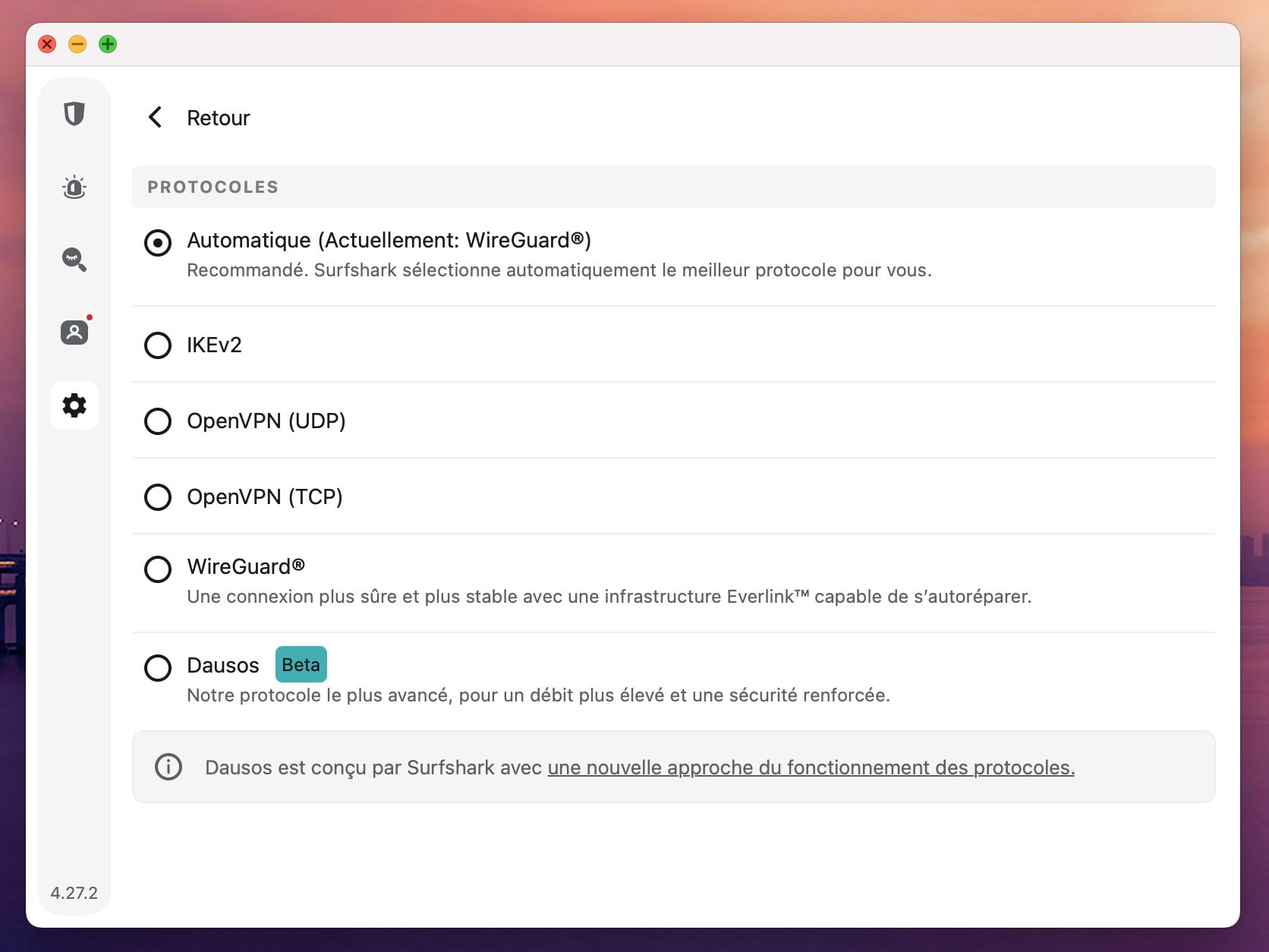 Les protocoles de Surfshark VPN