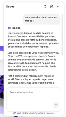 Hostinger Kodee Data Center France