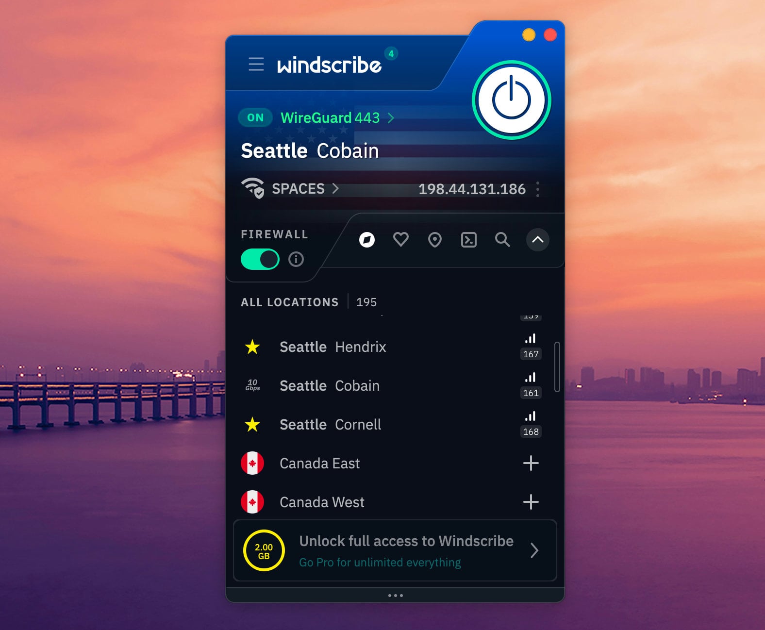 Windscribe est un VPN gratuit mais disponible qu'en anglais