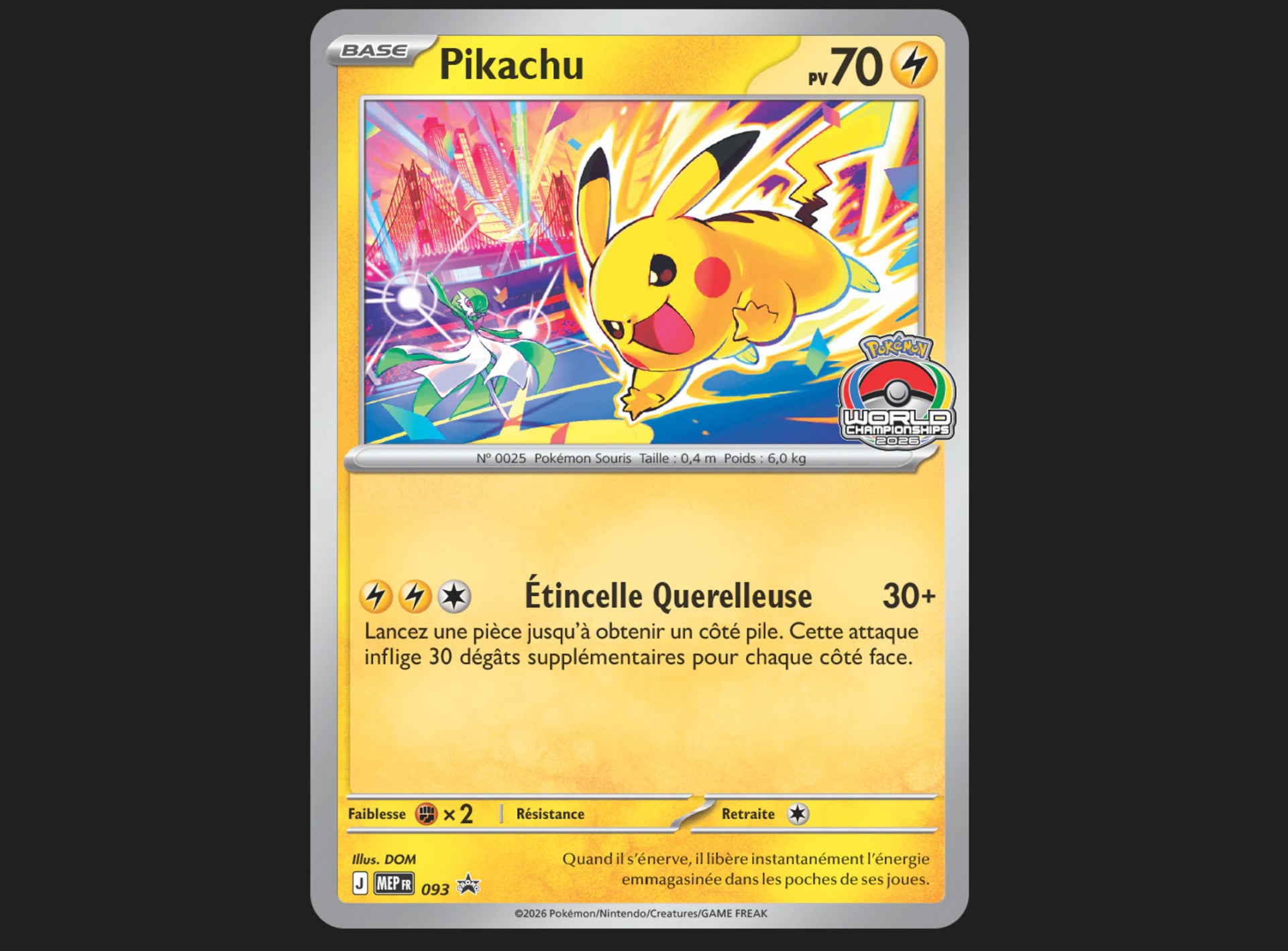 Carte Pokémon promo Championnats du Monde