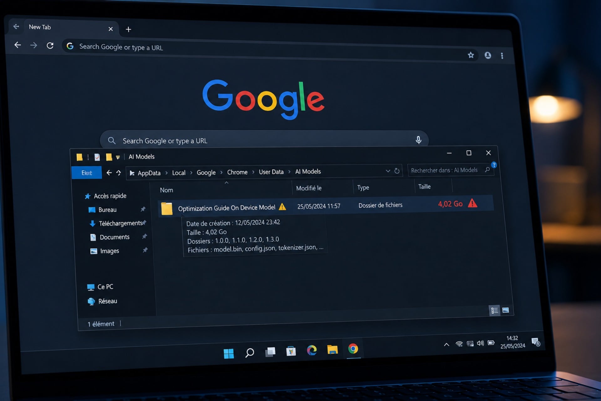 Google Chrome Fichiers Ia Stockage Pc