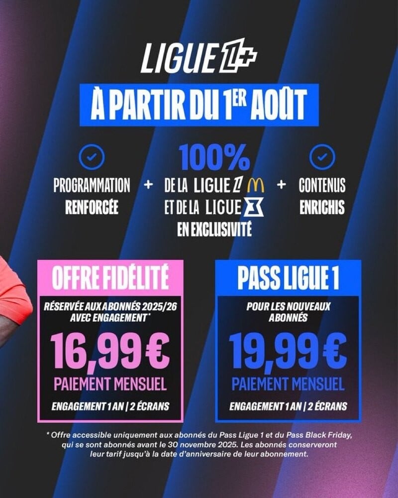 Ligue1+ : voici ce que va coûter l'abonnement pour la saison 2026-2027 et il y a un hic