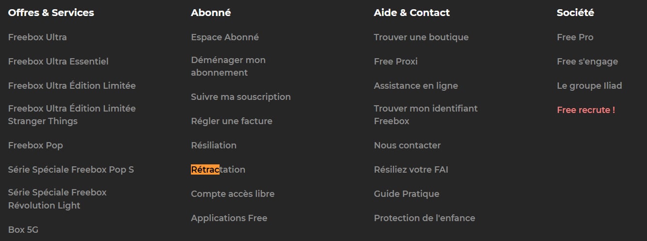 Rétractation Free
