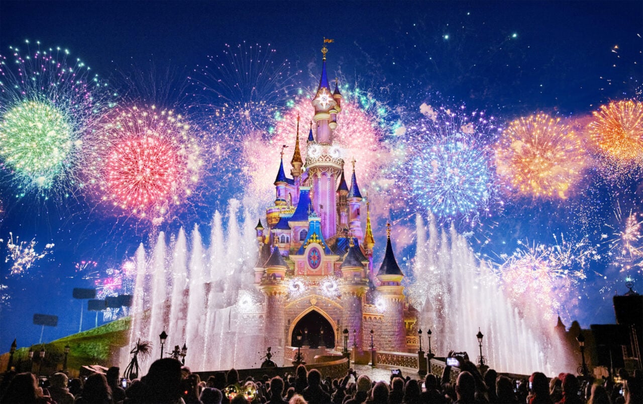Feu d'artifice du 14 juillet fête nationale Disneyland Paris