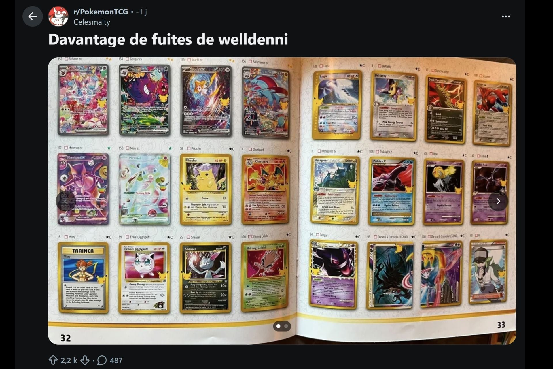 Les cartes Pokémon TCG des 30 ans ont fuité !