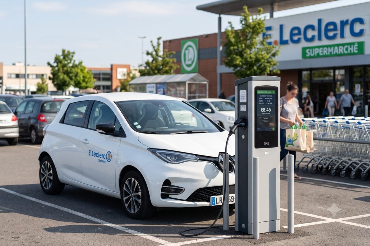 Borne Recharge Leclerc Parking Supermarche