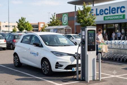 Borne Recharge Leclerc Parking Supermarche