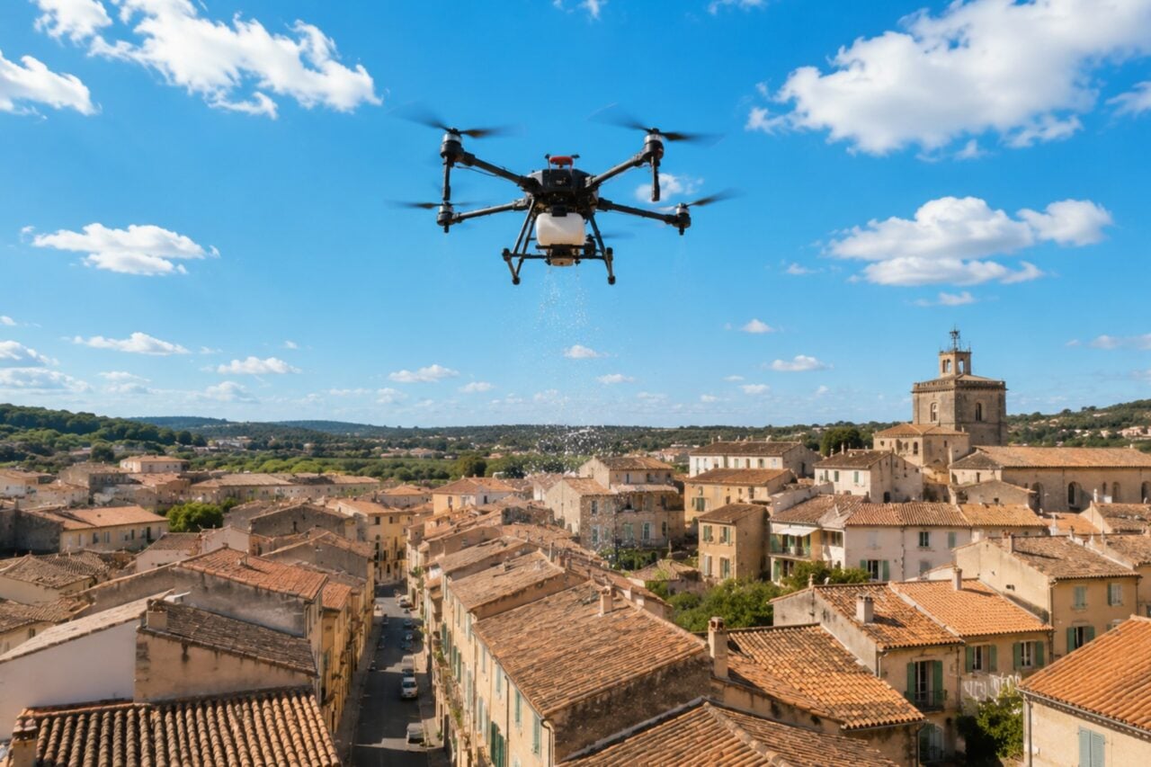 Drone Lacher Moustiques Steriles Ville