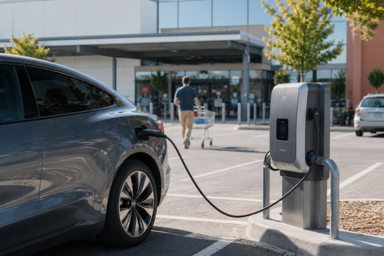 Parking Supermarche Borne Recharge Electrique Courses