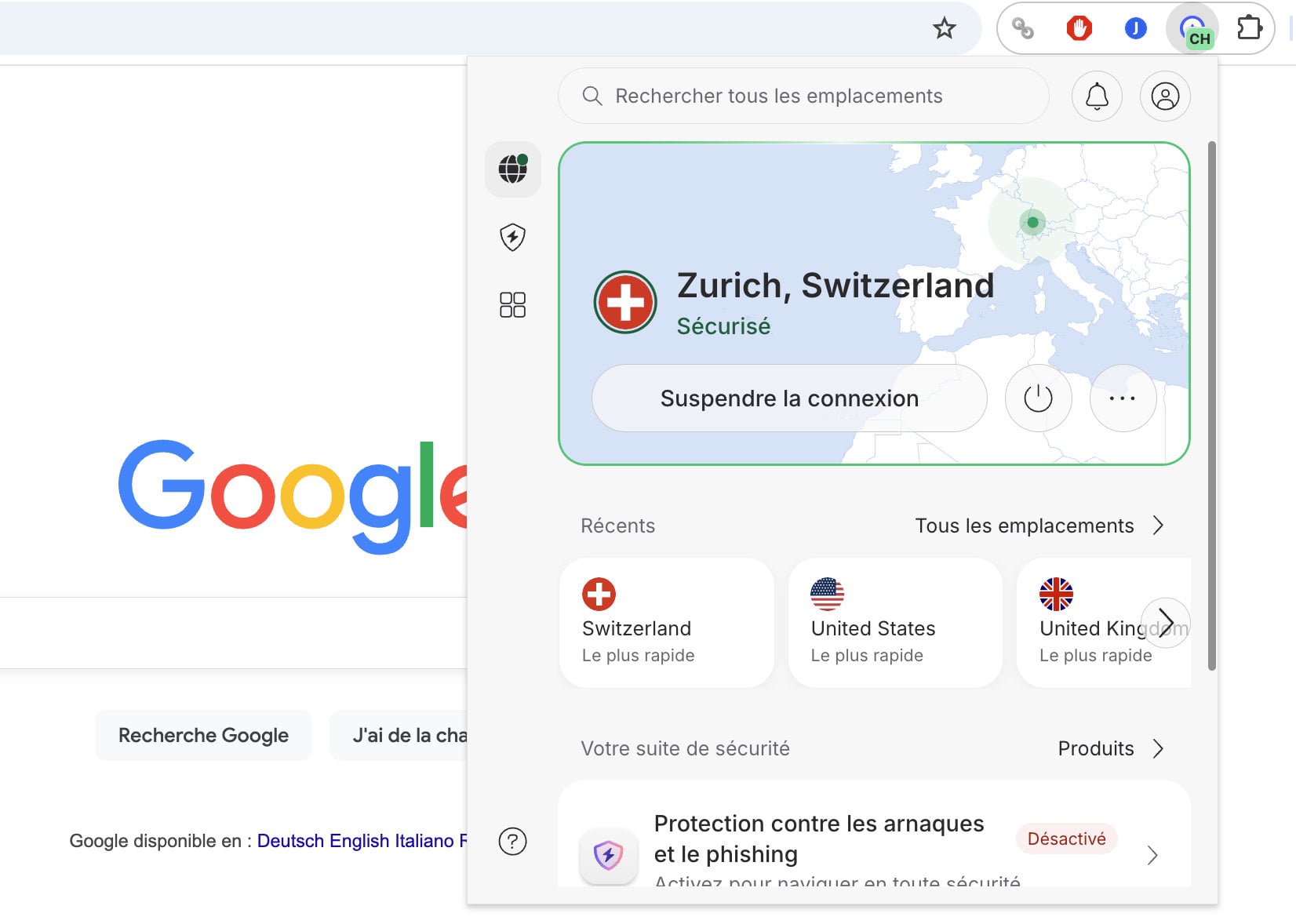 Extension Chrome NordVPN version 6.0.0