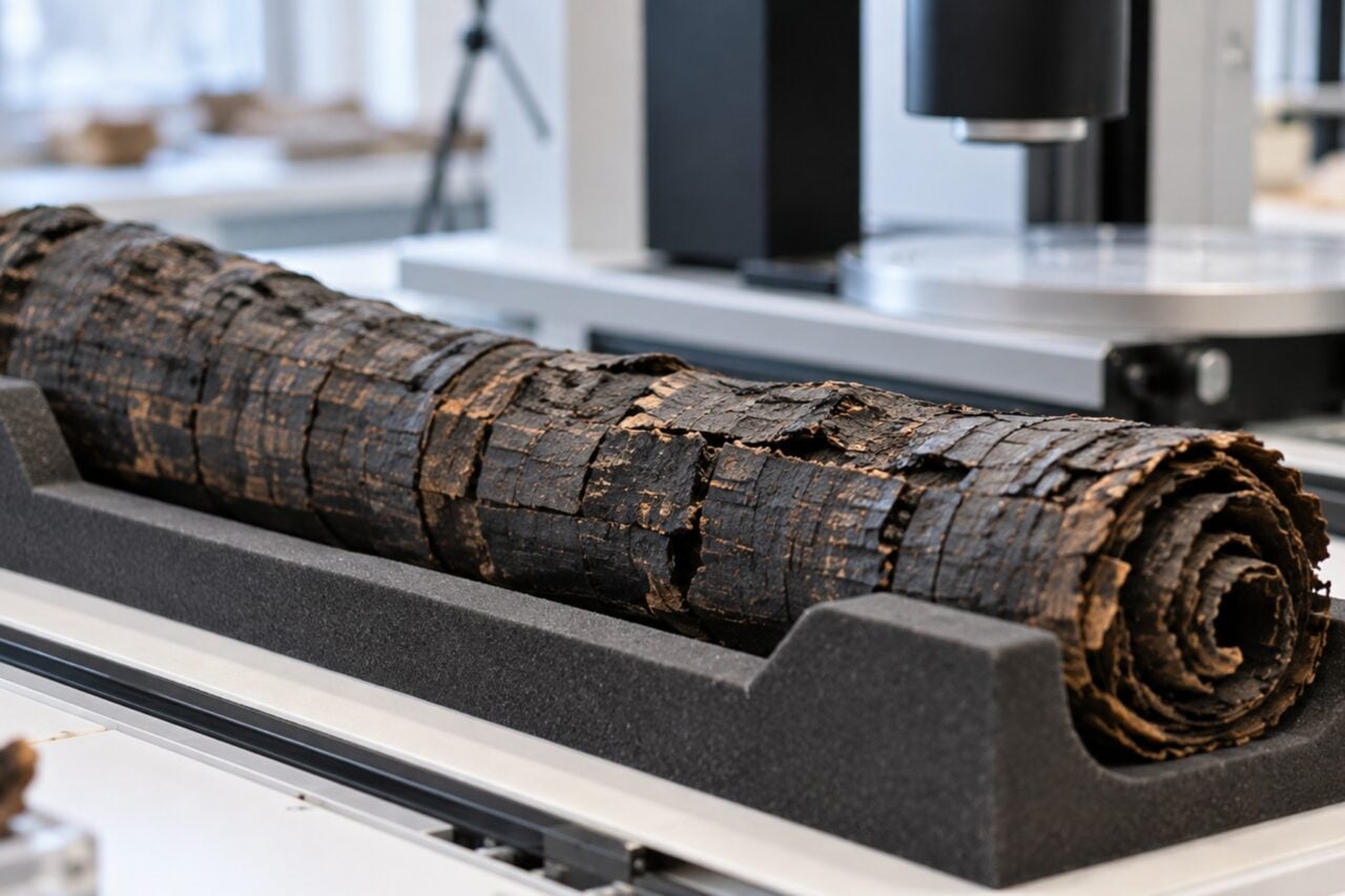 Brûlé par le Vésuve il y a 2000 ans, ce rouleau n’a jamais été ouvert, et une IA vient de lire le texte que personne n’avait vu depuis l’an 79 !