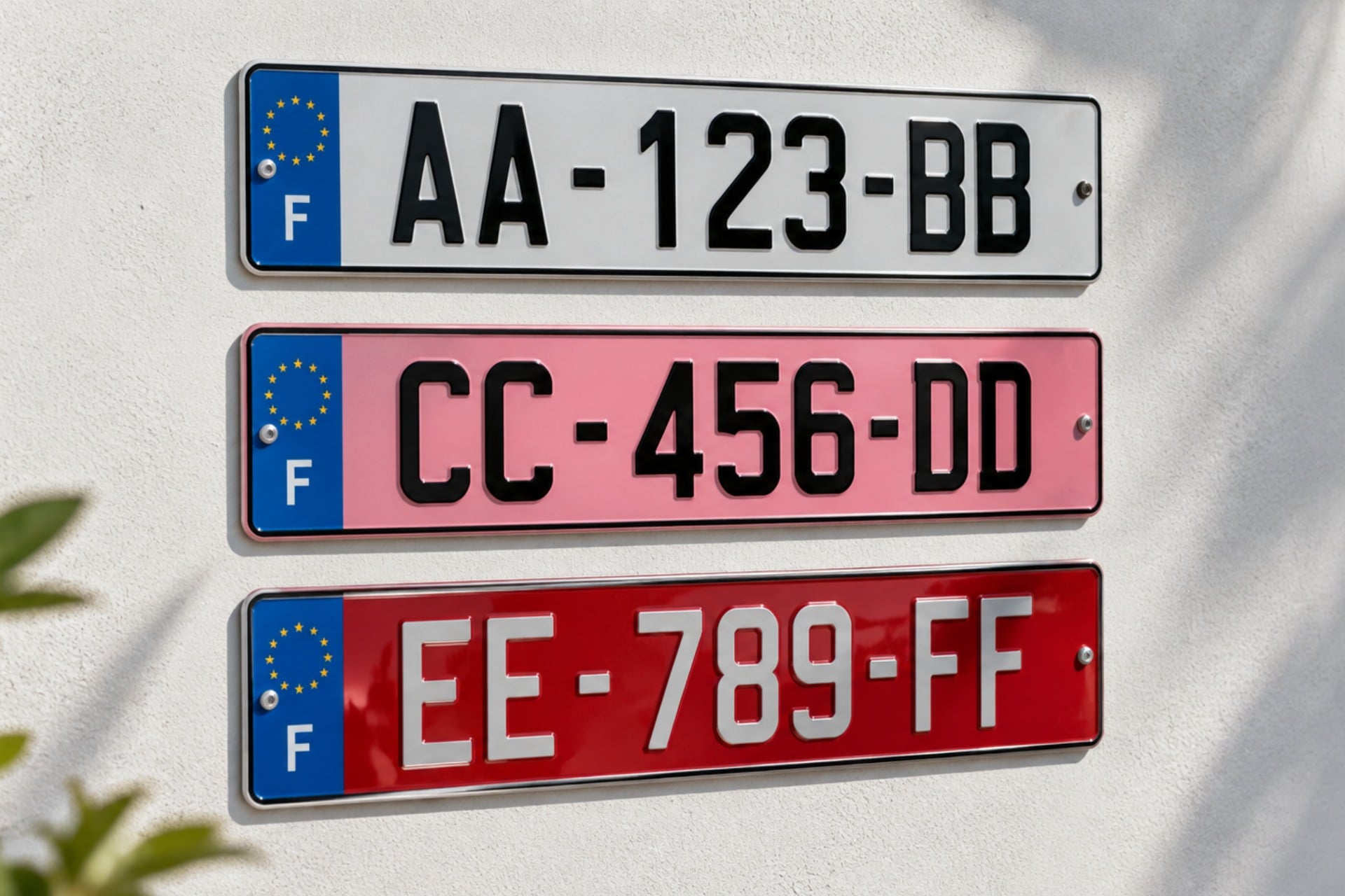 Plaques Immatriculation Couleurs France