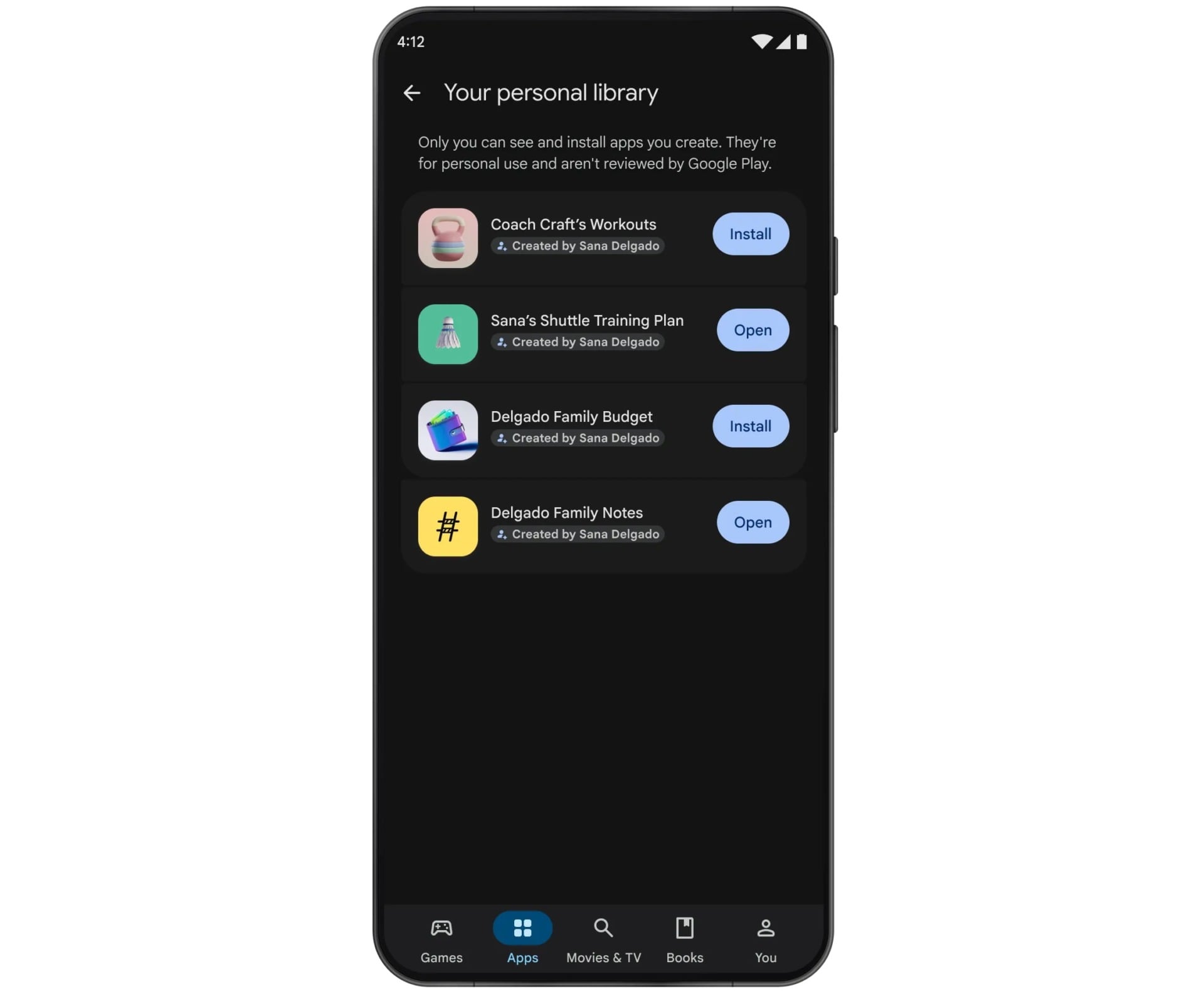 Google Play Store Applications Personelles Ia