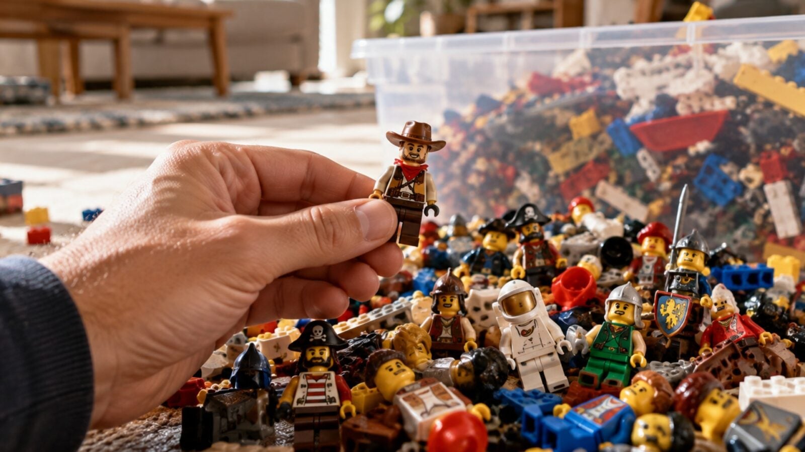 Pour 75 dollars, son père achète un bac de Lego d’occasion qui contient plus de 100 figurines et un set de 1996 très recherché