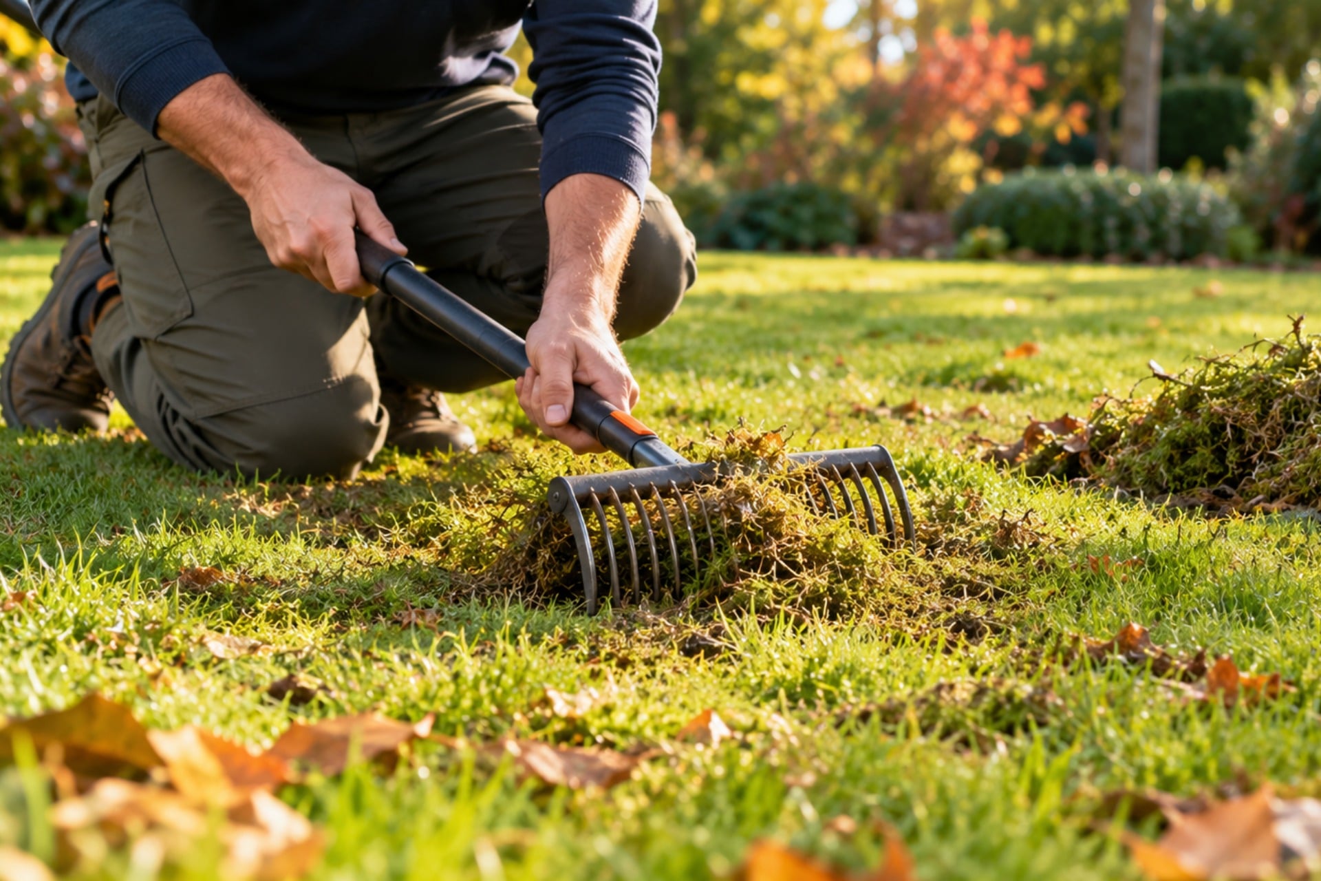 Pelouse Automne Scarification Jardinage