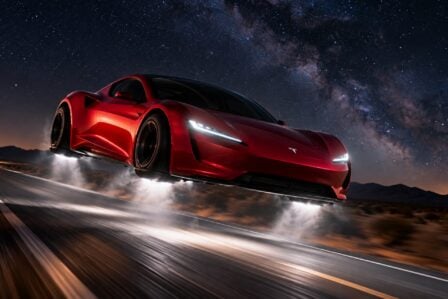 Tesla Roadster Presentation 19h55 Retour Vers Le Futur
