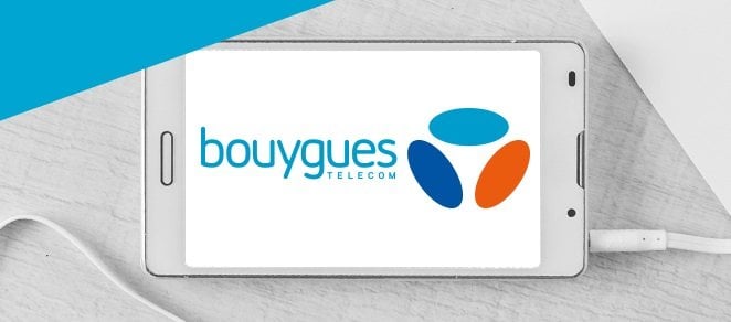 Logo Bouygues sur un smartphone.