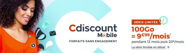 [Bon Plan] Cdiscount Mobile propose un forfait mobile à 9,99 euros par mois avec 100 Go de data !