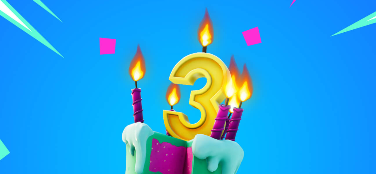 Fortnite Fete Ses Trois Ans Et Devoile Son Evenement Anniversaire Fortnite Fete Ses Trois Ans Et Devoile Son Evenement Anniversaire