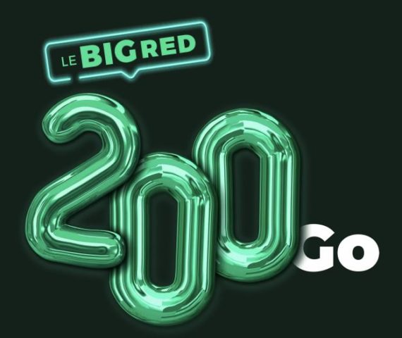 Dernier jour pour le forfait BIG RED 200 Go à15 euros par mois !