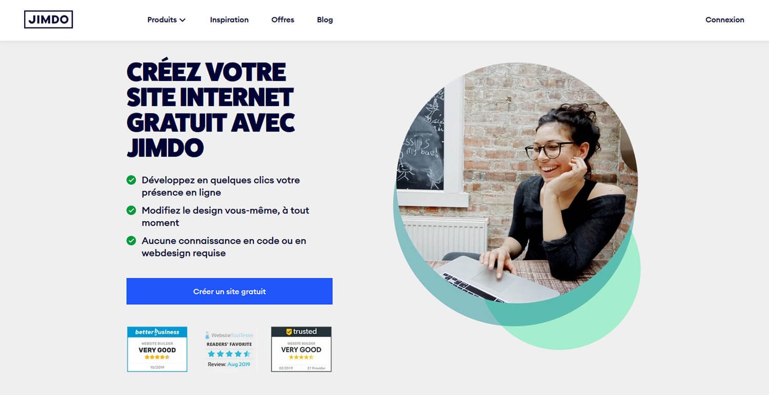 Créer site gratuitement Jimdo