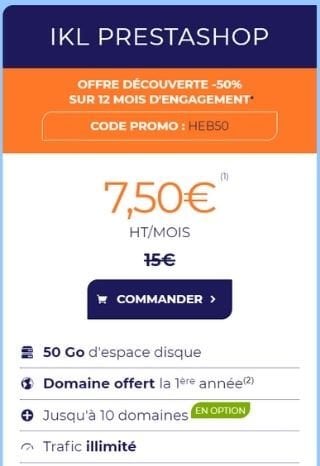 Hébergement PrestaShop Ikoula