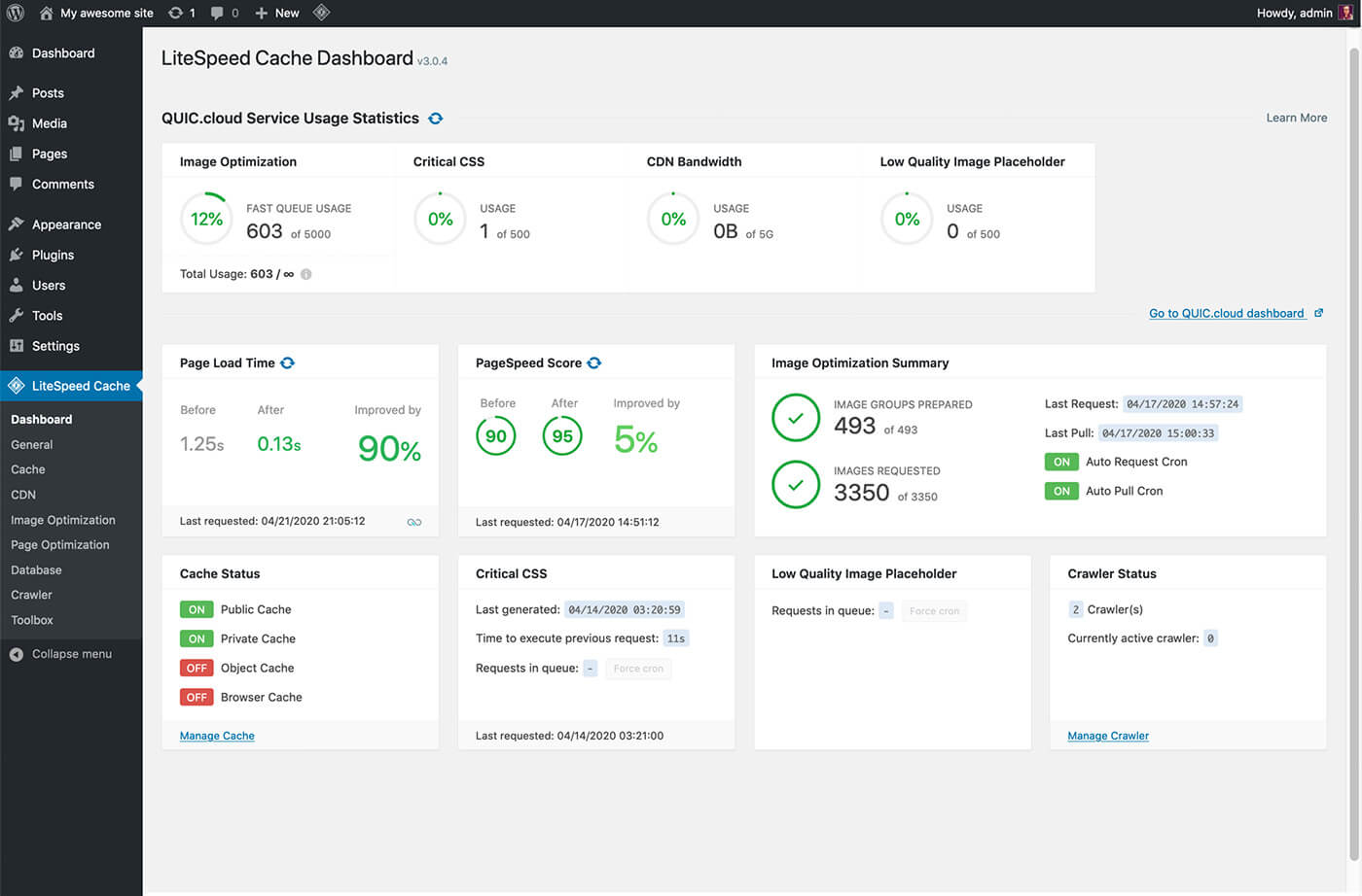 Plugin LiteSpeed Cache