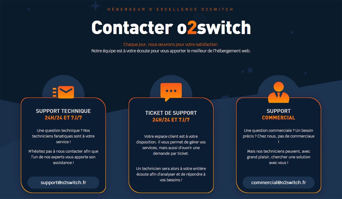 Support client o2switch