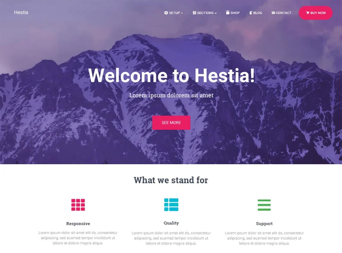 Thème WordPress Hestia