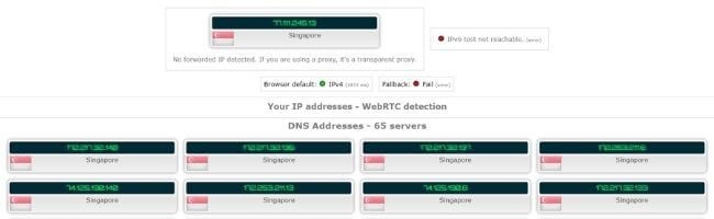 Test d'adresse IP avec Opera VPN en Asie
