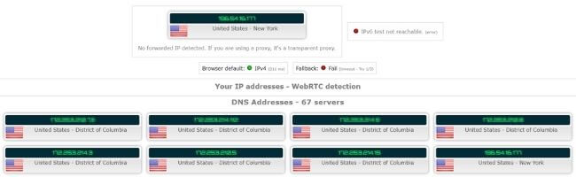 Test d'adresse IP avec Hotspot Shield