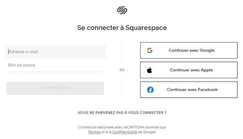 Inscription Squarespace