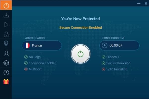 Interface Ivacy VPN