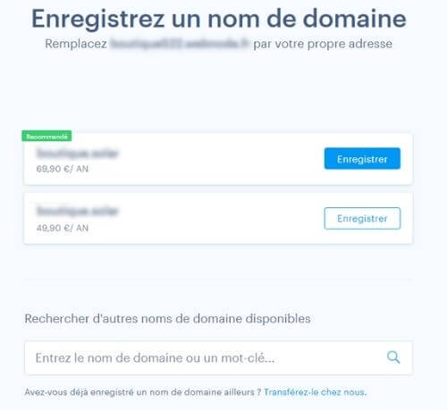 Nom de domaine avec Webnode