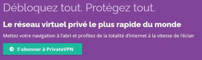 Page officielle PrivateVPN