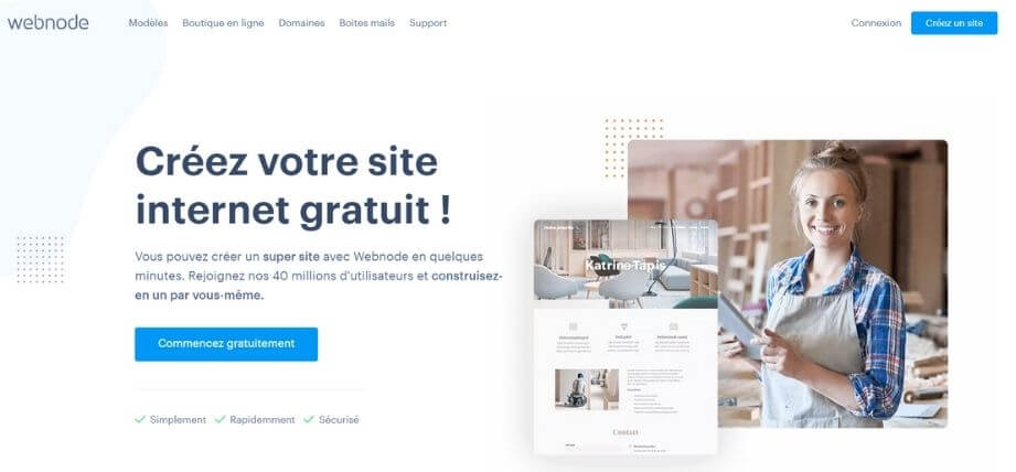 Page officielle Webnode