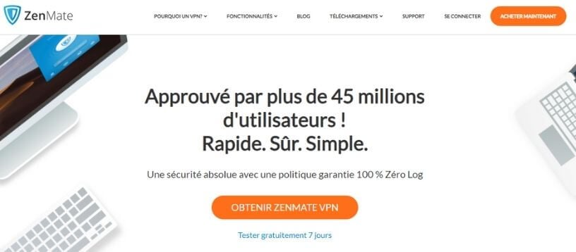 Page officielle ZenMate