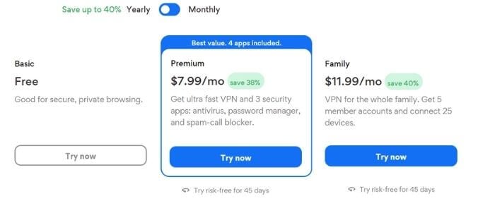 Prix Hotspot Shield