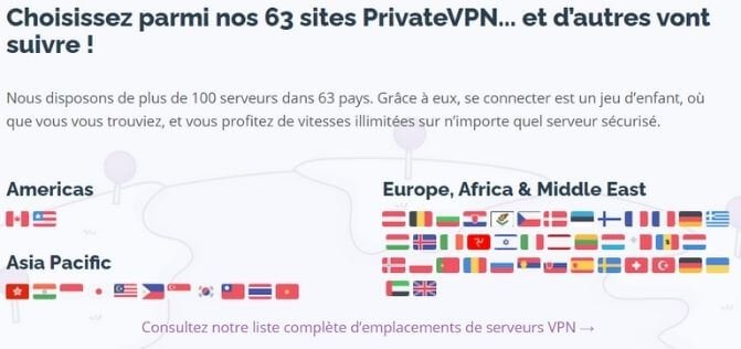 Serveurs PrivateVPN