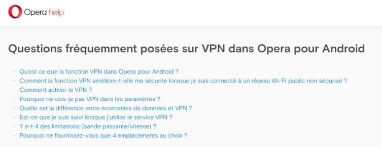 Support Opera VPN