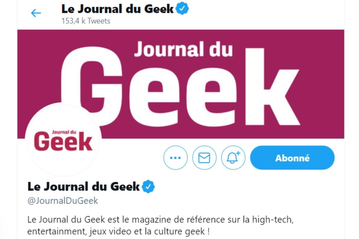 Twitter certifié journal du geek